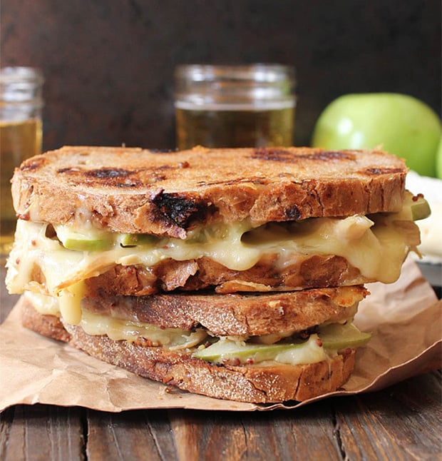 Roast Chicken, Apple and Brie Grilled Cheese Sandwich