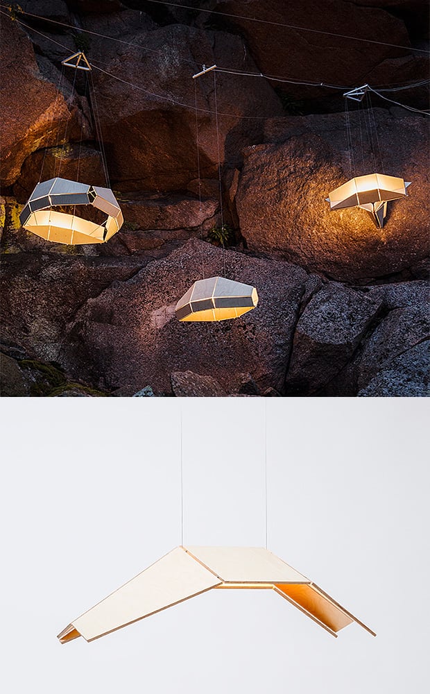 Wooden Lighting Inspired by the 1969 Lunar Mission