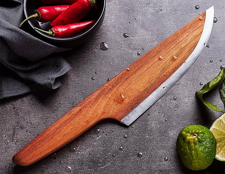 The Lignum Skid Knife is 97% Wood & 3% Steel