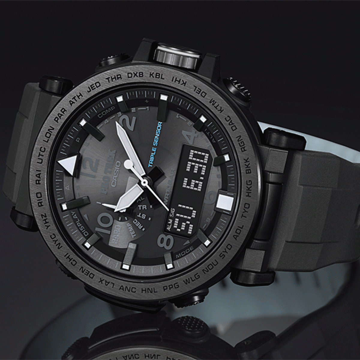 casio pro trek solar powered watch