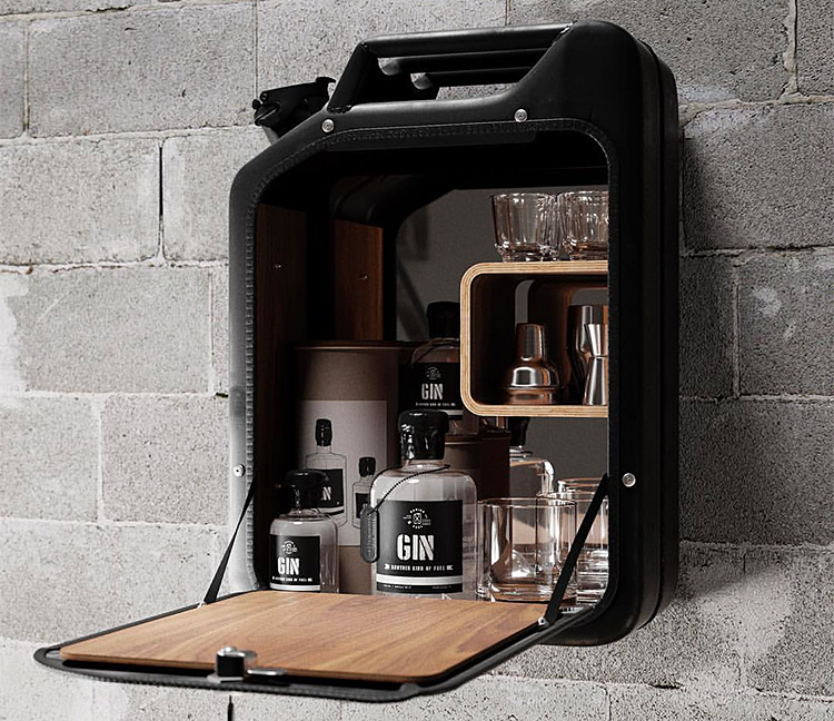 Danish fuel shop bar cabinet