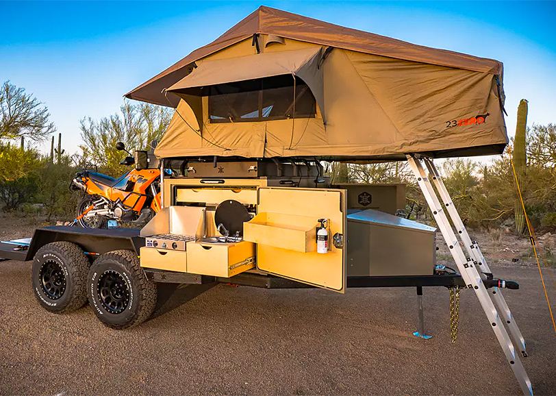 The Turtlebacker Flatbed Camper is an Adventure-Ready Toy Hauler