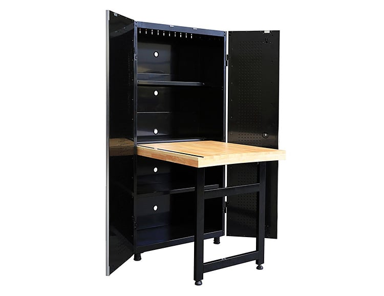 This Cabinet & Work Bench from Husky is a Space-Saver