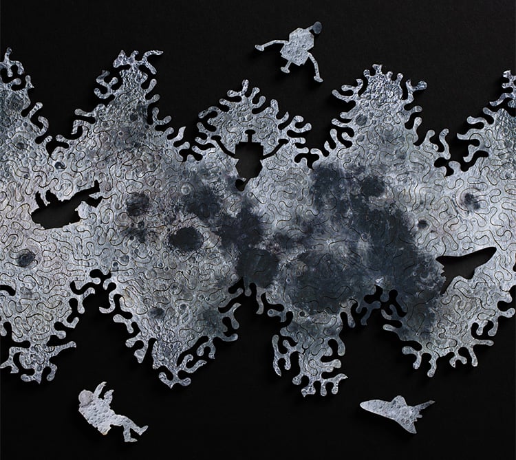 This Laser-Cut Moon Puzzle is as Limitless as Space Itself