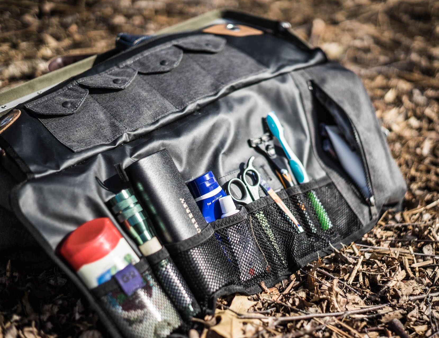 The Tashtego 2.0 is a Tool Roll for Toiletries