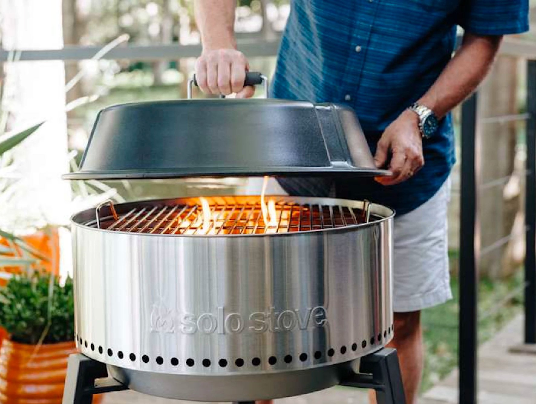 The Solo Stove Grill Burns Clean