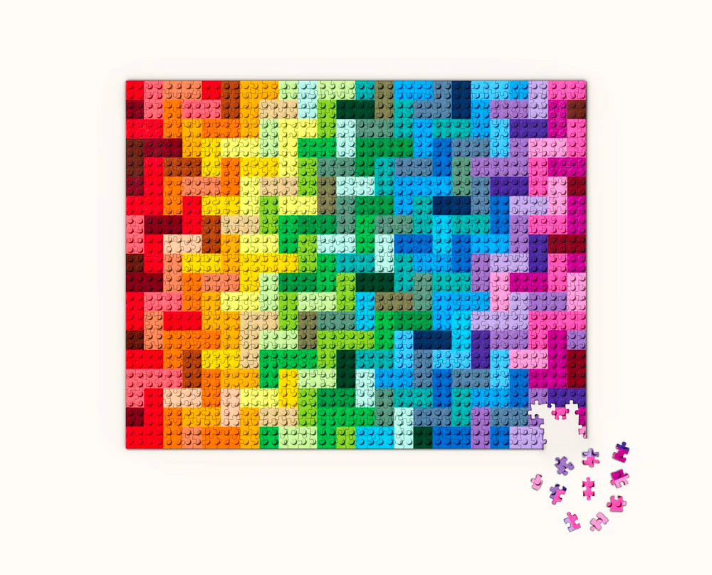 The LEGO Rainbow Brick Puzzle is a Tough 1000