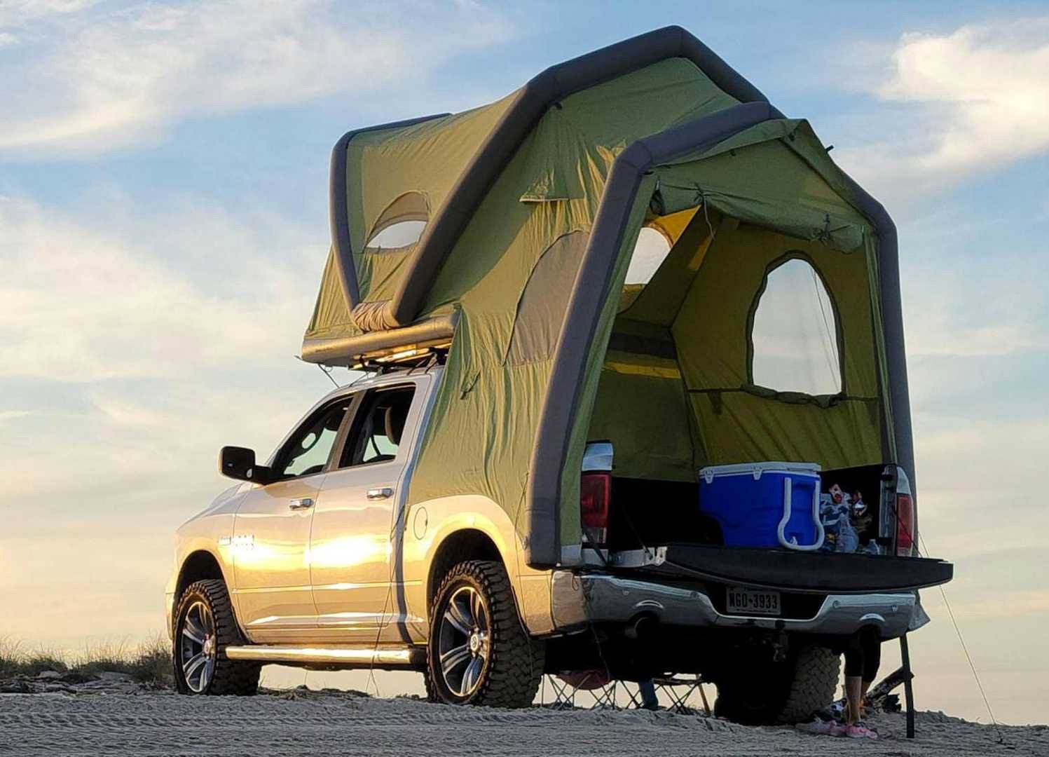 This Inflatable Rooftop Tent Turns Your Truck into a Camper