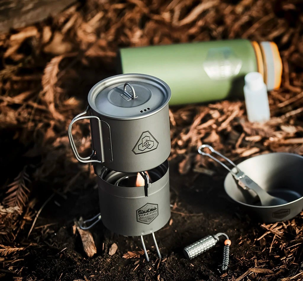 If it Burns, This Titanium Camp Stove Can Use it for Fuel