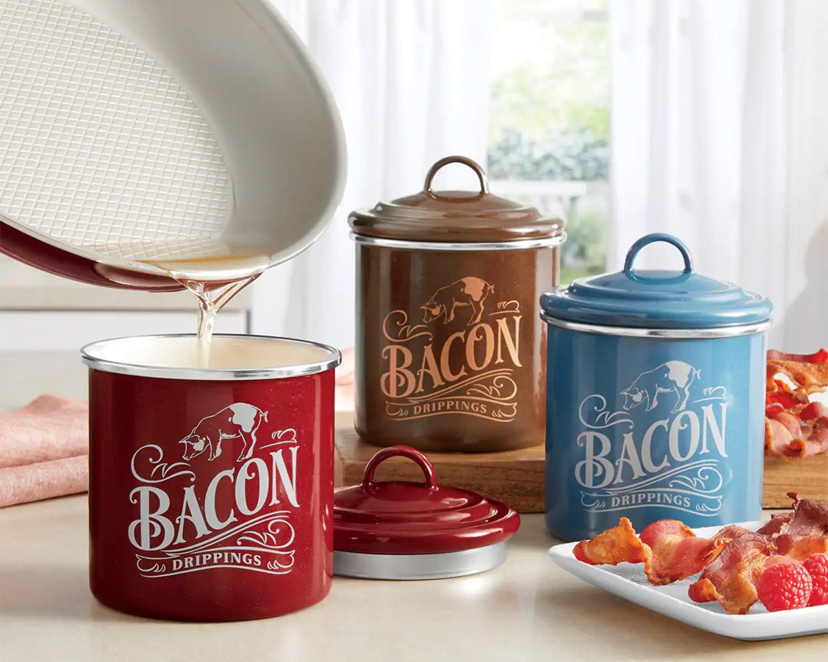 For the Fat You Don’t Want To Lose: Ayesha’s Enamel Bacon Grease Can