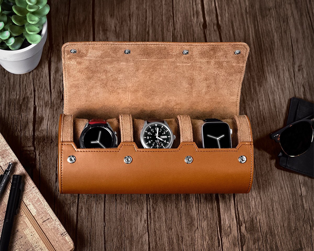 Your Watches Go First Class in this Recycled Leather Case