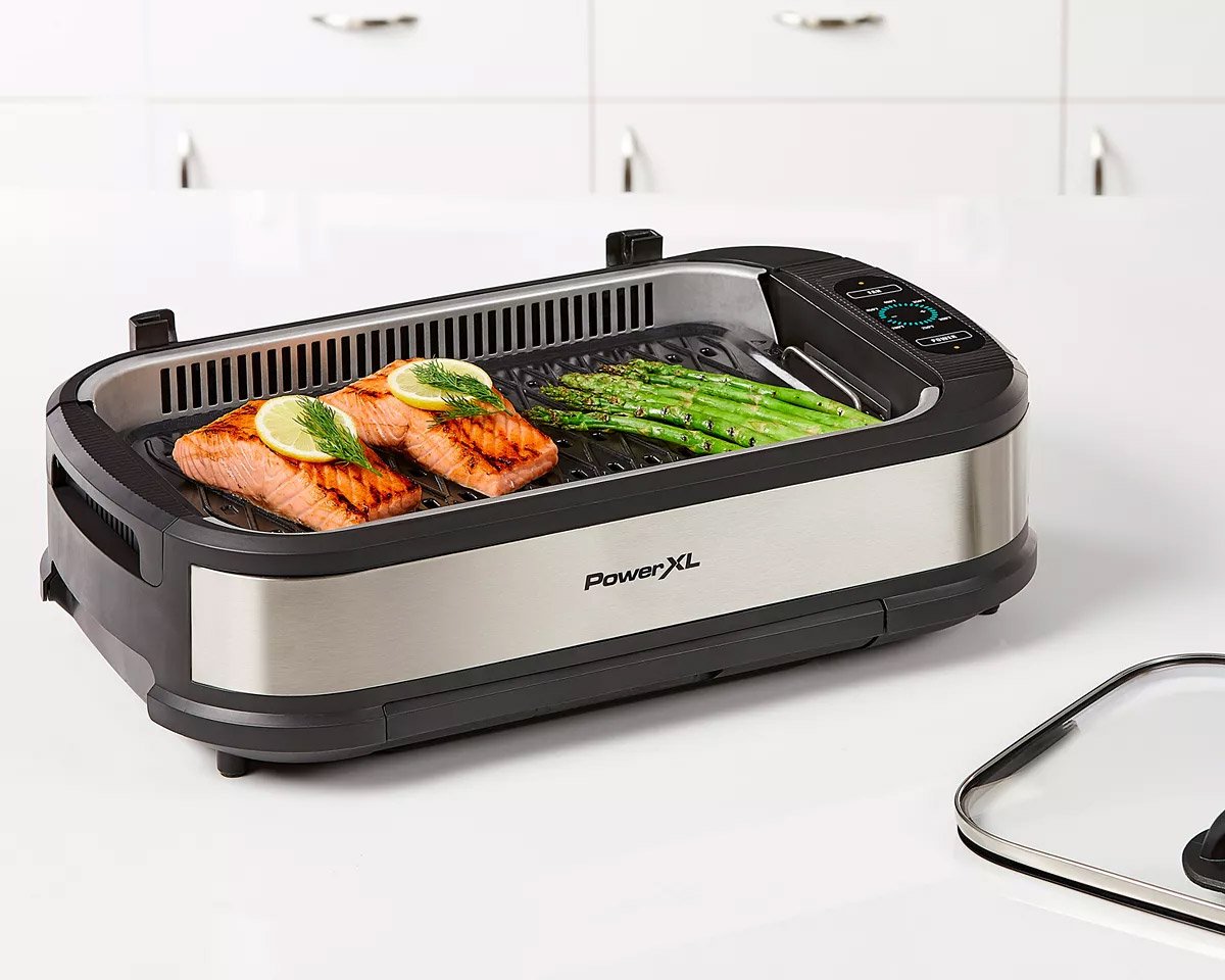 PowerXL Non Stick Electric Grill and Griddle with Glass Lid & Reviews