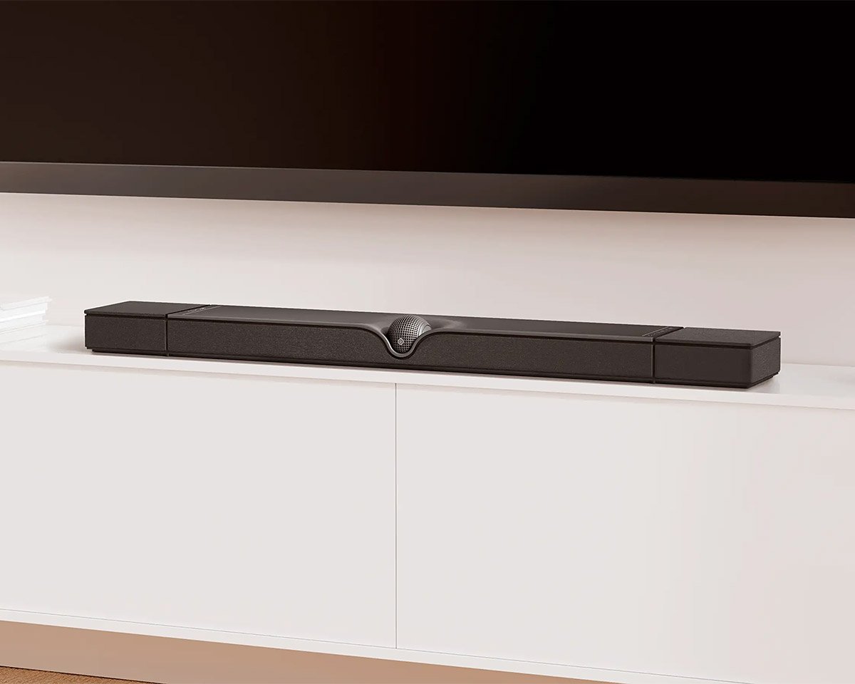 The Devialet Dione Soundbar has Built-in Subwoofers and a Rotating Orb