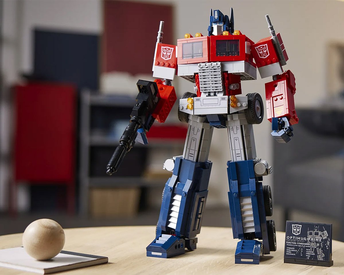 This is a LEGO Transformers Optimus Prime that Actually Transforms