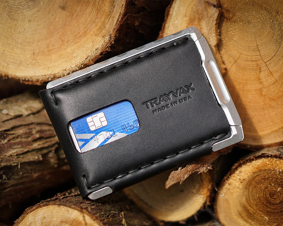 The Venture Billfold from Trayvax is a Low Profile Bi-fold with an Aluminum Frame