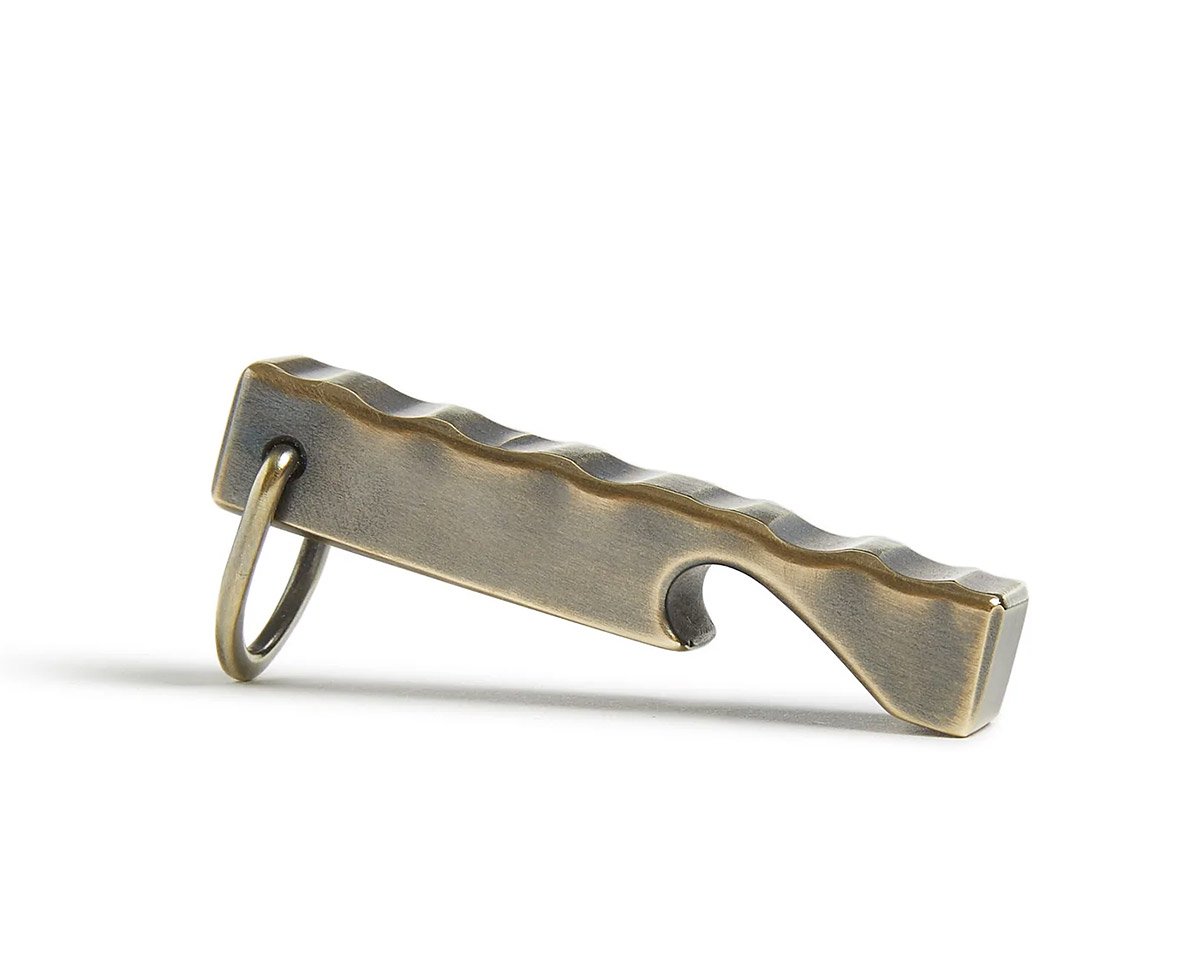 Carry this Hand-forged, Solid Brass Keychain Bottle Opener from Studebaker Metals