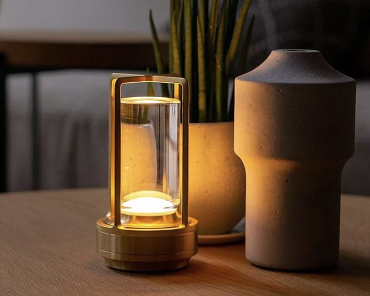 The Cordless Ambient Lantern Crystal Table Lamp