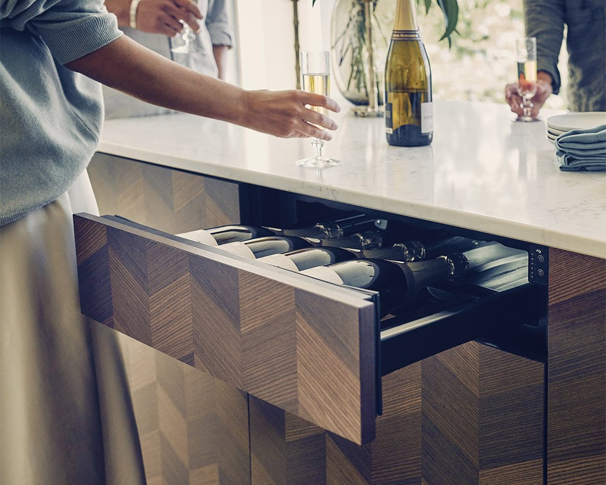 The Dometic DrawBar Wine Cooler Fits in a Standard Kitchen Cabinet