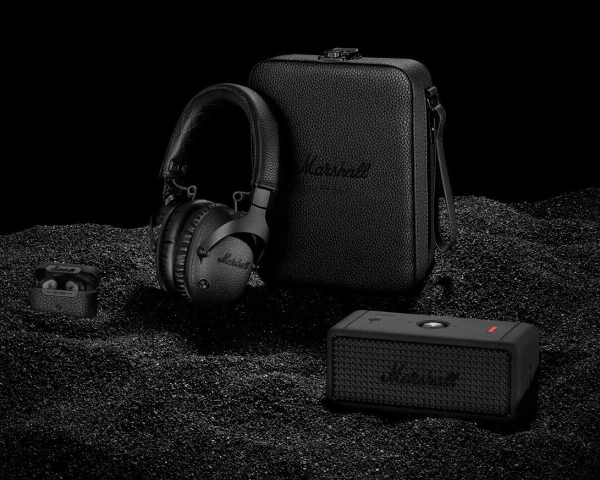 Marshall Goes Stealth Black for their 60th-anniversary Editions of its Headphones and Speakers