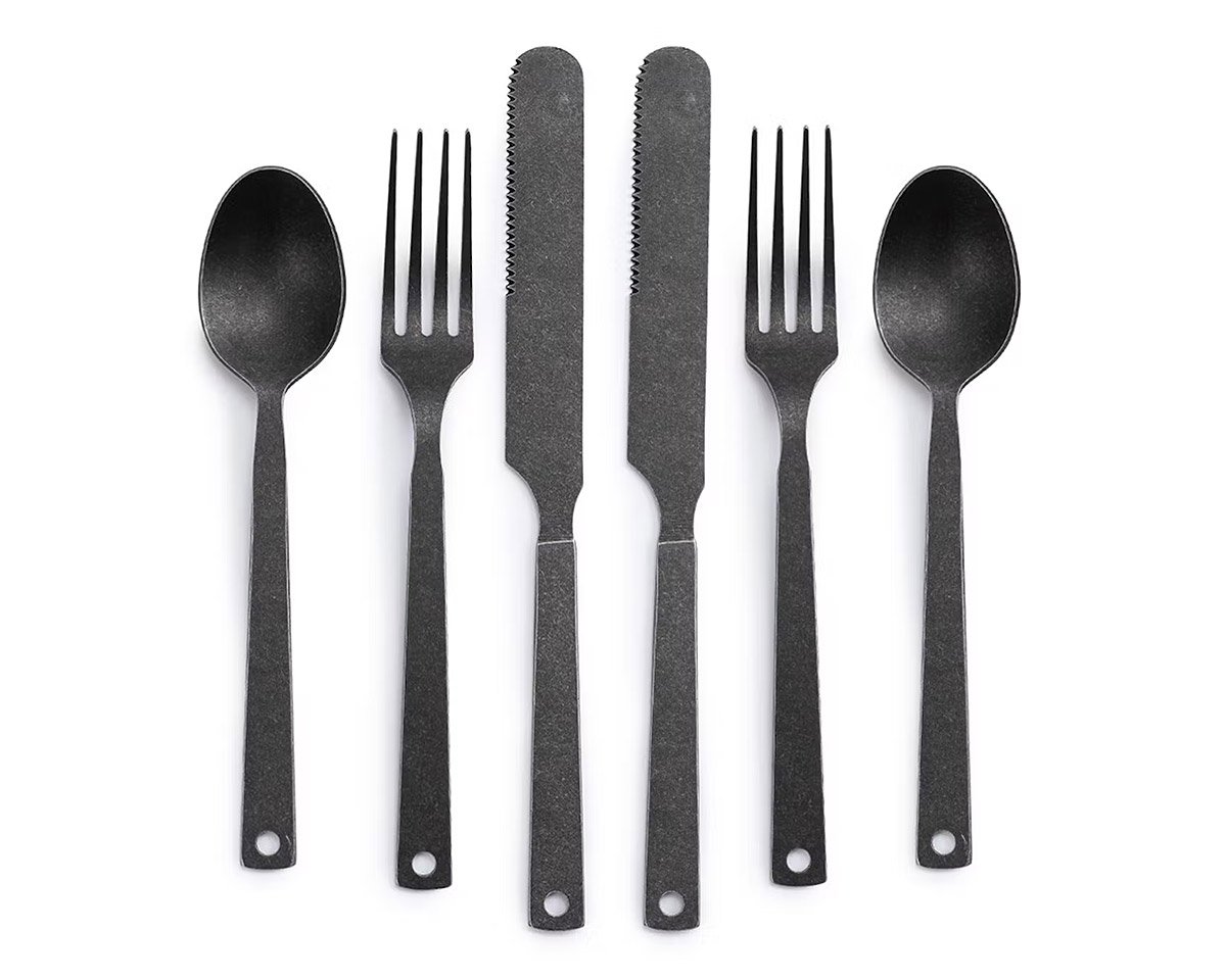 This Matte Steel Flatware Set is Suitable for Indoor & Outdoor Use