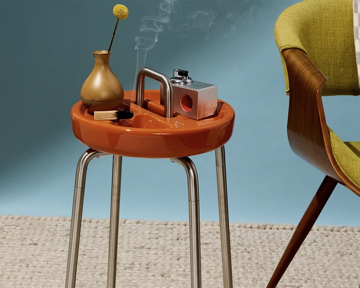 Seth Rogen’s Houseplant Offers this Retro-modern Side Table Ashtray