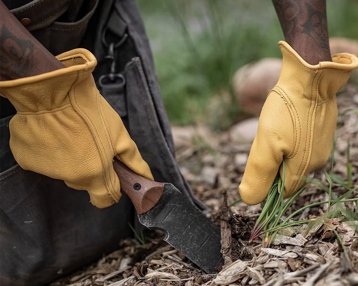 Barebones Classic Work Glove: Durable Leather Gardening Gloves for men and