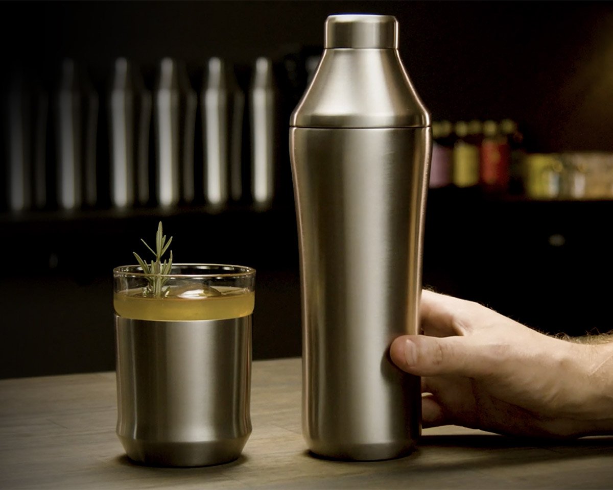 Elevated Craft Hybrid Cocktail Glass in Stainless Steel