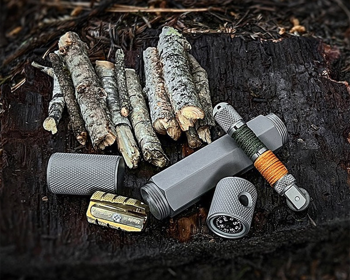 The Ti-FST Titanium Stash Tube Holds Everything You Need for Making a Fire