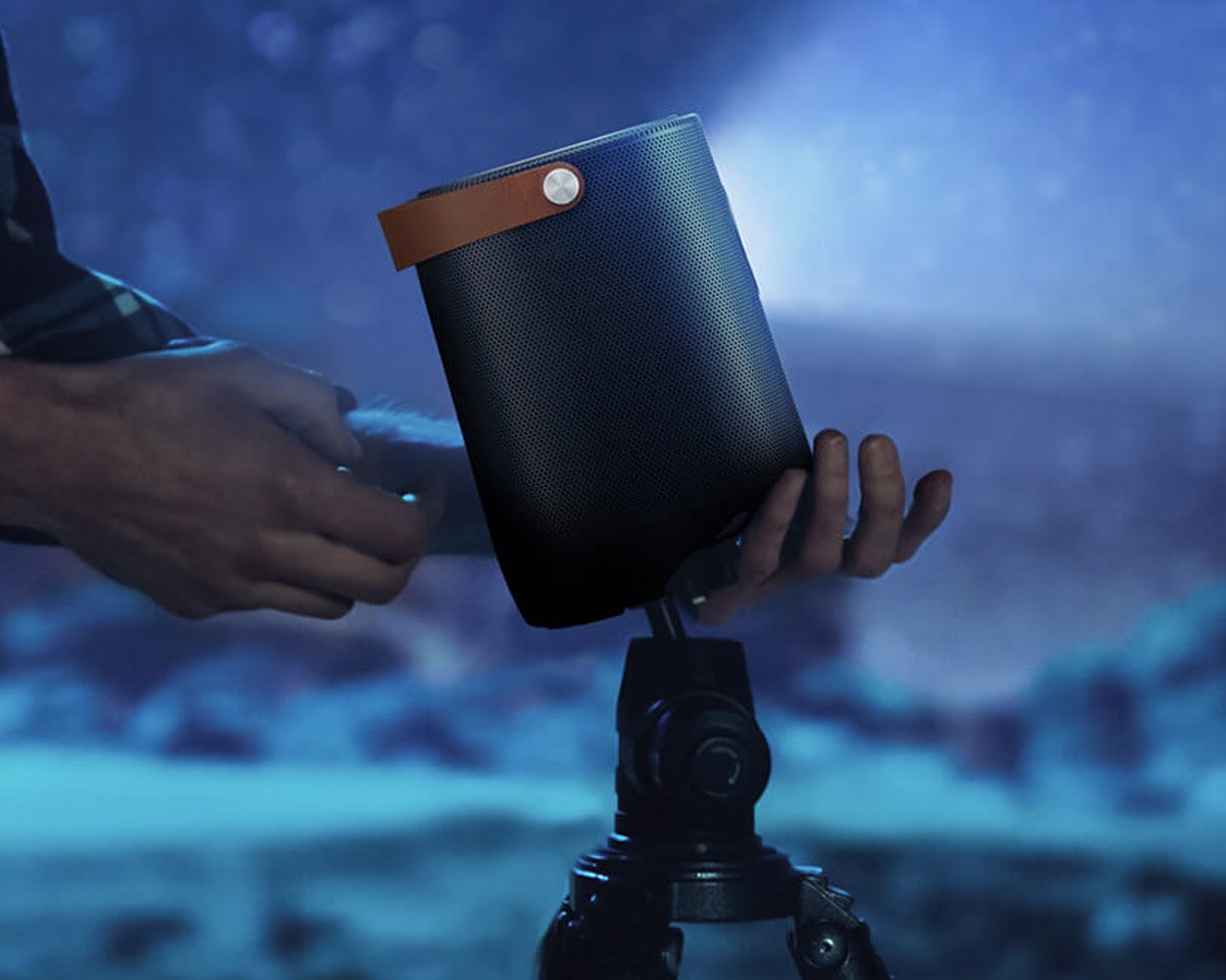The ASUS ZenBeam L2 Portable LED Projector has a Built-in Battery for Anywhere Entertainment