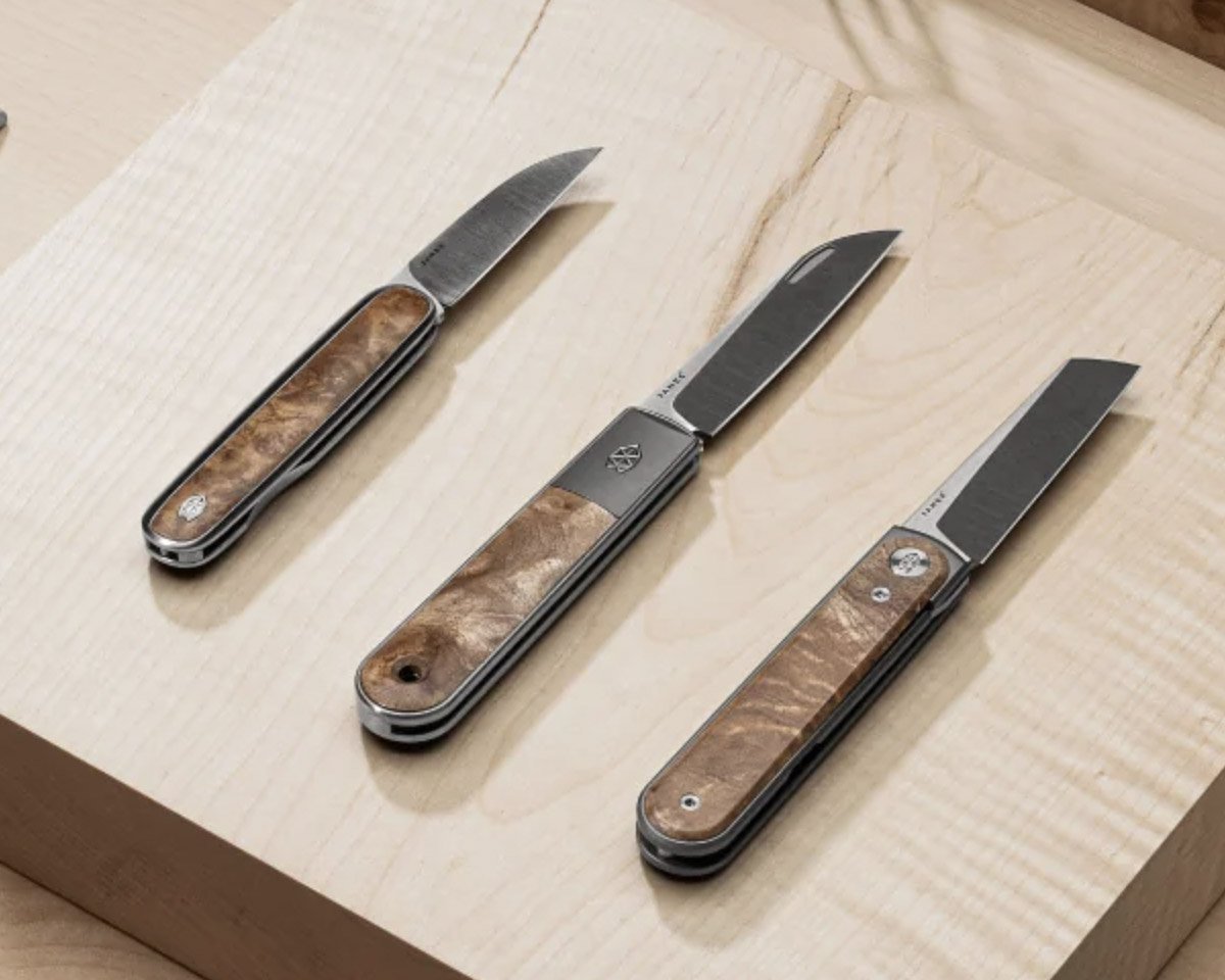 The James Brand Adorned 3 of their Knives with Stunning Sycamore Wood